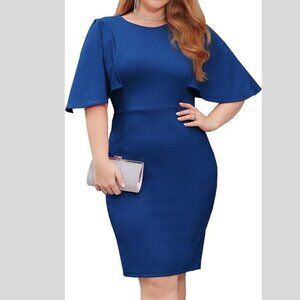 Grace Karin Blue Bodycon Dress, Size 2X